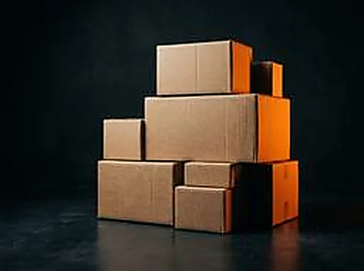 Pilha de caixas de papelão prontas para envio
