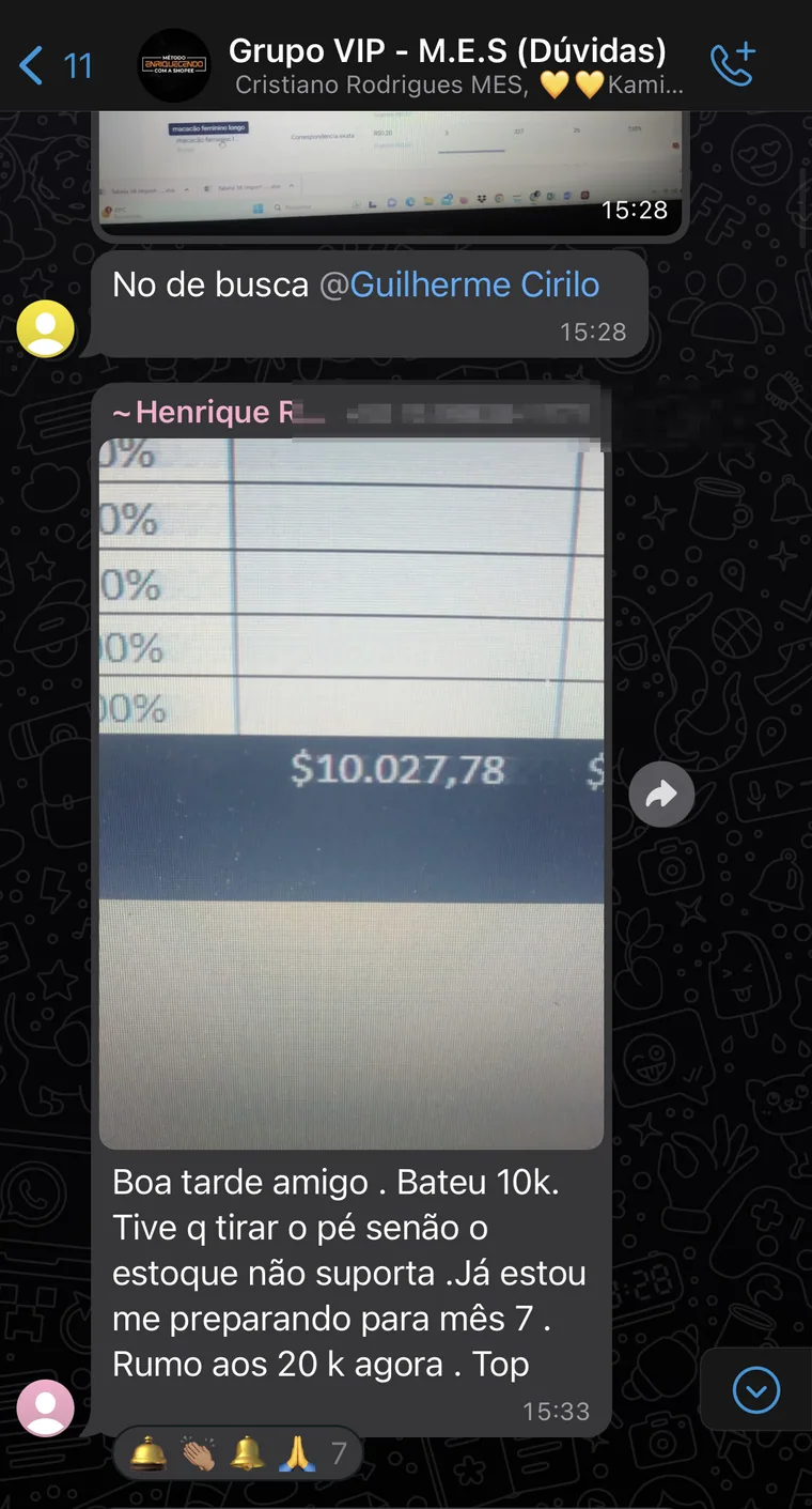 Planilha mostrando R$ 10.027,78 em vendas